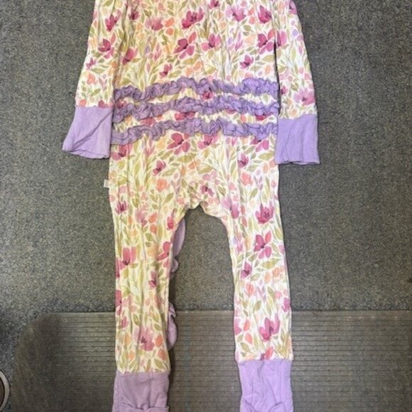 LILLIE & LILAH ONE PIECE ZIP UP PJS, SIZE 12/18 MTHS - Picture 2 of 3